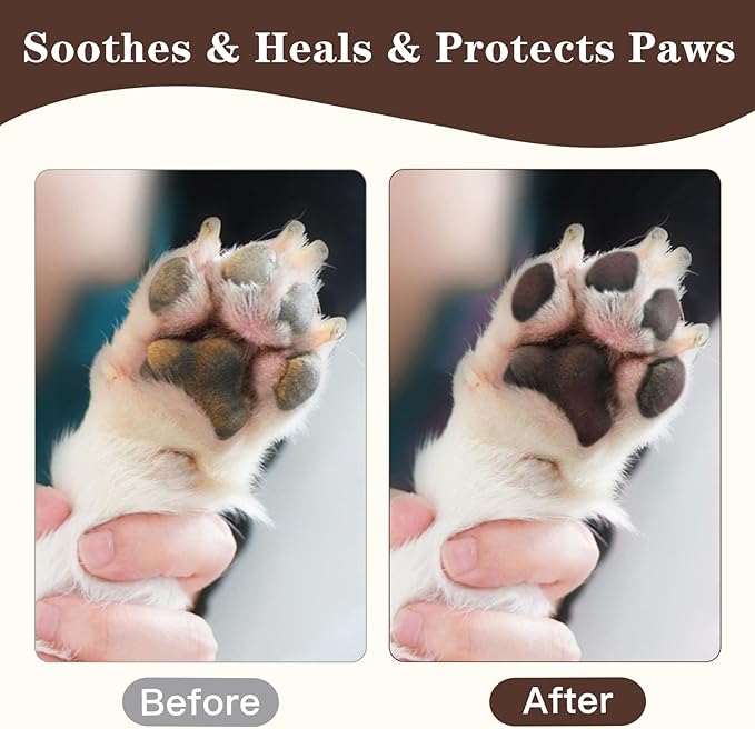 Cat Dog Paw Pad Balm Stick (2.4 oz) | Natural Lick Safe Dog Paw Blam Protector, Soother & Moisturizer for Cracked Dry & Damaged Paws, Nose & Elbows | Snout Soother for Dogs