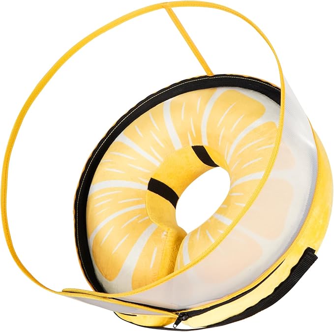 Inflatable Dog Cone Collar with Detachable Enhanced Anti-Licking Shield, Soft Neck Donut Collar for Dogs After Surgery, Adjustable Dog Cone Alternative for Large Medium Small Dogs & Cats