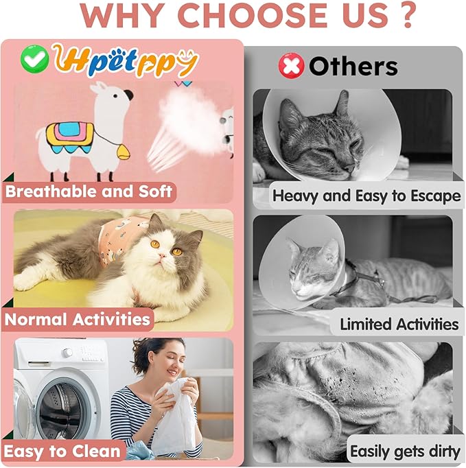 Cat Recovery Suit for Spay Abdominal Wounds, Breathable Cat Onesie for Cats After Surgery Female, Kitten Surgical Recovery Suit Female Cone of Shame Alternative for Cats Anti Licking