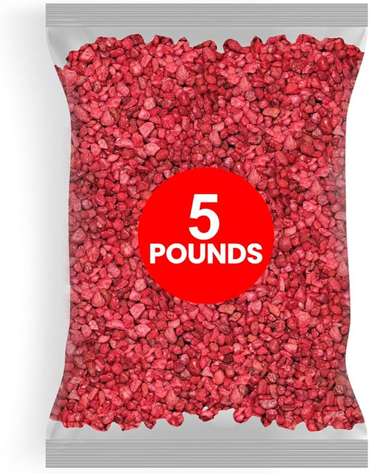 Hygloss Products Craft Rocks, Mini Stones for Art Projects - Bucket O' Gravel, Red, 5 lb