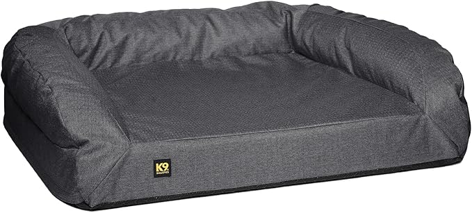 K9 Ballistics Tough Bolster Orthopedic Sofa Dog Bed with Removable Washable Cover - Durable, Water Resistant with Nonskid Bottom - XX-Large, Titanium Premium Finish