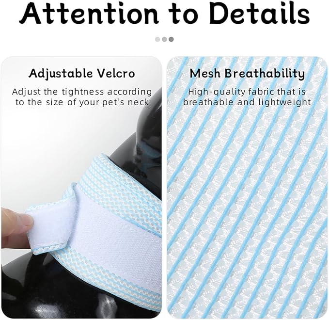Cat Neck Brace Cover - Breathable & Adjustable Elizabethan Collar for Post-Surgery Recovery Anti-Scratch Anti-Lick Protection, Cervical Cone for Small Medium Large Dogs Puppies Kittens (X-Large,Pink)