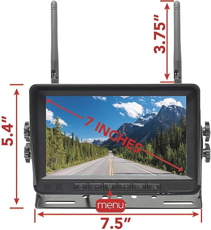 FalconEye Electronics 2nd Generation 200-300Ft Wireless Range Backup Camera for Trucks, Fleets. HD, 7inch LCD (1 Cam System)