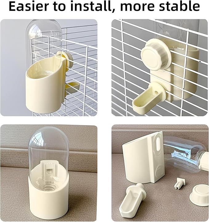 Automatic Hanging Bird Water Bottle - No Drip Cage Mounted Waters Feeder for Parakeets, Cockatiels, Budgies, Lovebirds, Finches, Canaries, Parrots (Bird Cage Accessories Travel Essential)