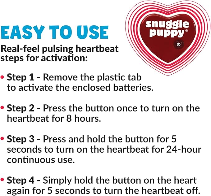 Original Snuggle Puppy Toys - Heartbeat Puppy for Dogs - Pet Anxiety Relief and Calming Aid - Comfort Dog Toys for Behavioral Training