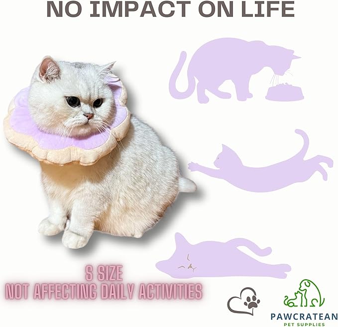 Adjustable Comfy Flower Style Elizabeth Collar for Cats Puppies Soft Recovery Cone Pet Protective Neck Collar (Purple, Small)