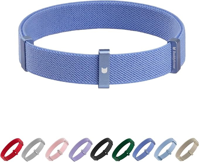 Safety Cat Collar - U.S. IDA Gold Awarding Design, Stretch Non Breakaway Elastic Quick Release, Light Weight Adjustable for Kitten, Neck Fit 7.8'-15.7' for All Small Large Cats,M(Blurple)