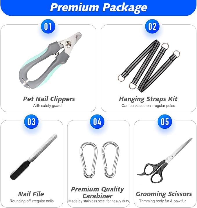 Pet Grooming Hammock for XXL Large Dogs with Nail Clippers/Nail Trimmers/Grooming Scissors, Dog Grooming Harness for Nail Trimming, Pet Grooming Sling Helper