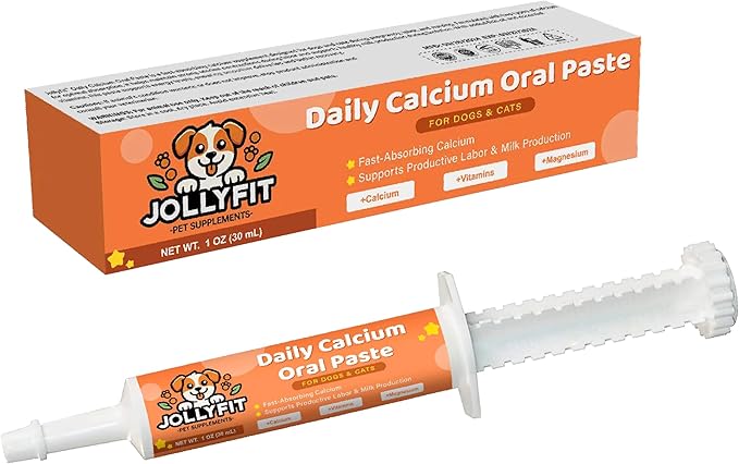 Oral Calcium for Whelping Dogs & Cats, Fast-Absorbing Calcium for Dogs, Supports Whelping Labor and Milk Production, Enhances Colostrum for Puppies, Daily Calcium Supplement for Pets - 1 oz