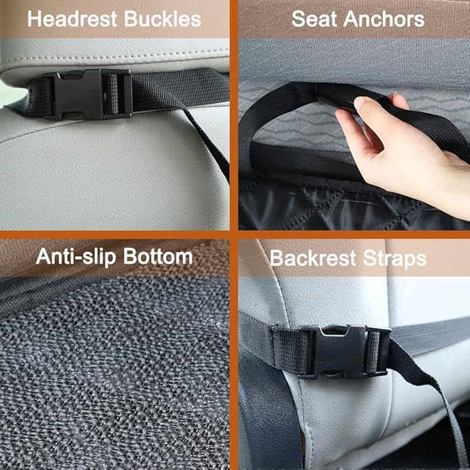 Paw Jamboree 2PCS Dog Car Front Seat Covers Scratch-Proof Pet Car Seat Cover Non-Slip Car Seat Protector for Dogs Bucket Seat Cover for Trucks, Cars & SUVs