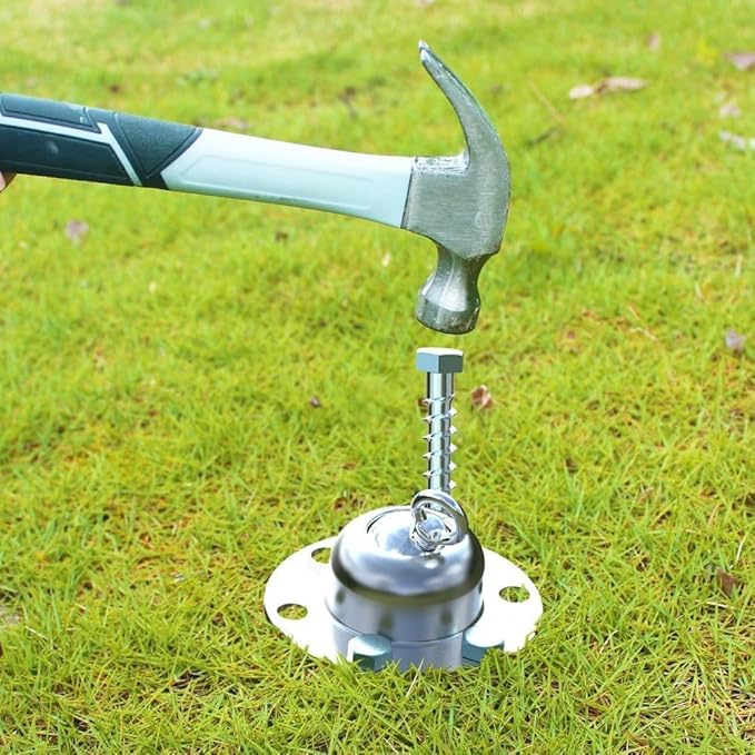 360° Swivel Dog Tie Out Cable and Stake - 2025 Upgrad Stainless Steel Dog Stake Dog Anchor for Small to Large Dogs - No Tangle Reflective Run Cable for Yard (Silver 10 ft Cable)