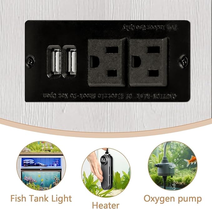 75 Gallon Fish Tank Stand with LED Light & Power Outlets, 55-75 Gallon Aquarium Stand with 2 Drawers & 2 Barn Doors, 52" L x 20" W Cabinet for 2 Fish Tank Accessories Storage, Turtle Tank, White