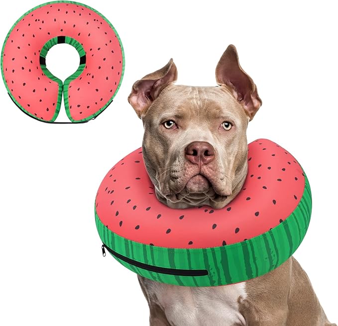 Supet Inflatable Dog Cone Alternative After Surgery - Neck Donut Recovery E-Collar for Neuter - Soft Cone for Small Medium Large Dogs