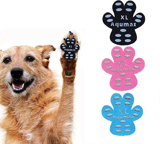 Dog Anti Slip Paw Grips Traction Pads,Dog Feet Stickers with Stronger Self-Adhesive Paw Pad Provide Traction for Senior, Injured Dogs,12 Sets (48 pcs) XL Multicolor