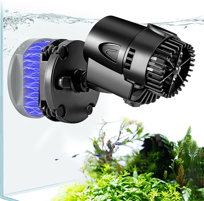 AQQA Wave Maker Pump, 530GPH Aquarium Circulation Pump 360 Degree Rotatable Submersible Powerhead Pump with Magnet Suction Base for Marine and Freshwater Aquariums（3W)