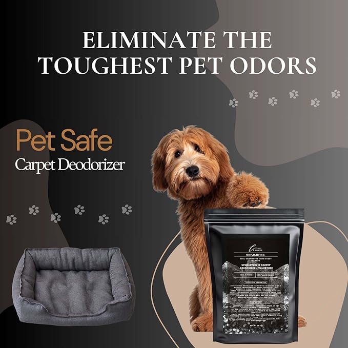 Midnight Ice Carpet Freshener Powder Refill 36 oz | Powerful Odor Eliminator for Home | Upholstery Deodorizer | Carpet Deodorizer | Pet Urine | Cat Litter Box | Black Ice Fragrance