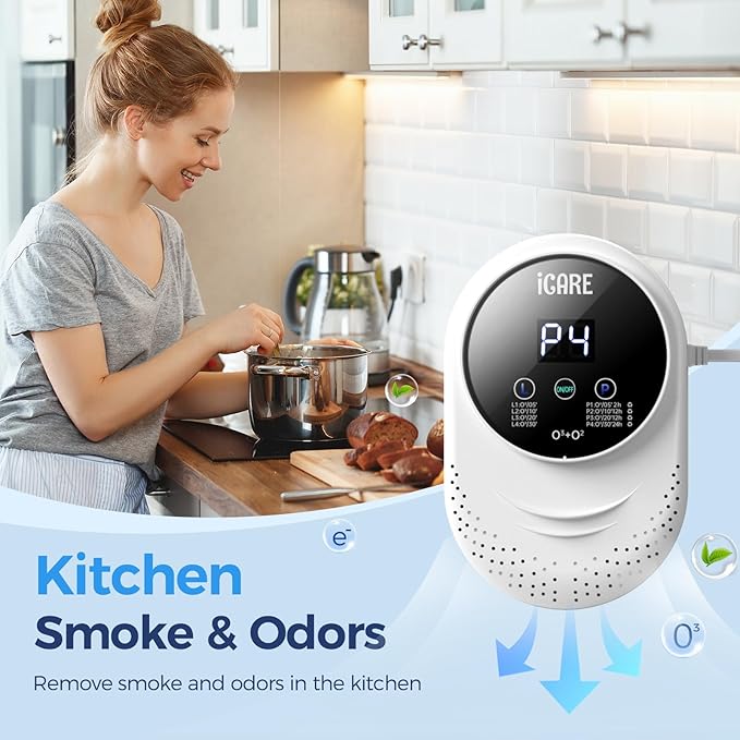 Ozone Odor Eliminator for Strong Odor 99% Cat Litter Deodorizer Pets Poof Odor Removal Air Ionizers Home Plug-in Air Purifier for Bedroom, Toilet, Kitchen, Shoe, Smoke, Formaldehyde Air Freshener
