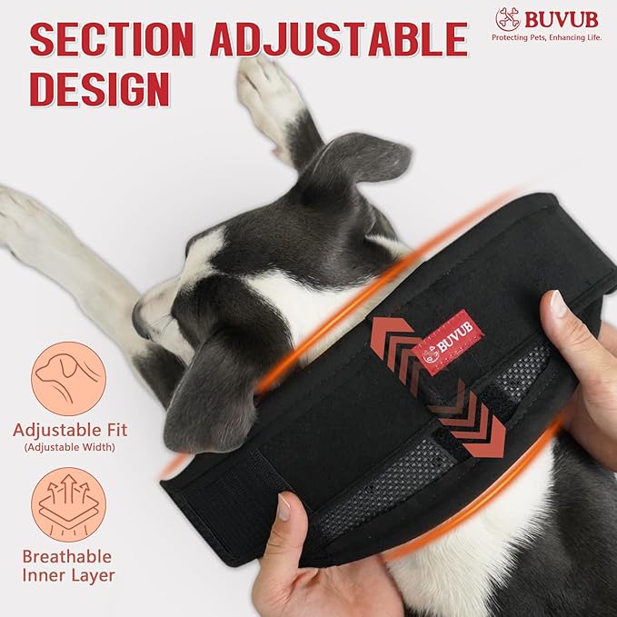 Adjustable Dog Neck Brace for Neck Pain & Injury Relief - Soft & Comfortable Support Collar for Dogs for Recovery After Surgery or Injury(Large)