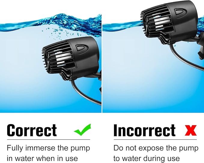 Zhengmy 2 Pcs 800 Gph Aquarium Circulation Pump with Magnetic Suction Base 360 Degree Rotating Wave Maker Submersible Aquarium Powerhead Wave Maker for 20-100 Gal Freshwater Saltwater Fish Tank