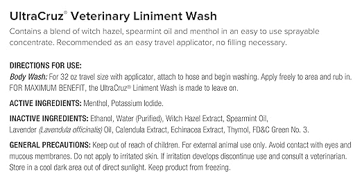 UltraCruz® Veterinary Liniment Wash for Horses, 32 oz with Travel Sprayer