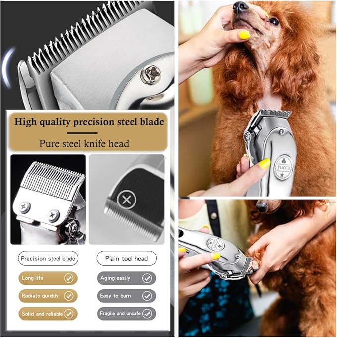 yucca Grooming Kit for Dogs at Home, Dog Razors for Grooming, Dog Shaver Grooming Set for Thick Hair, Dog Trimmers Clippers Professional, Cat Clippers for Matted Hair