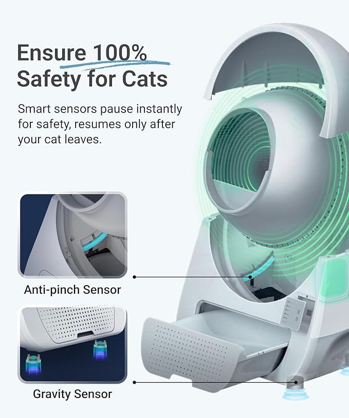 CATLINK 2025 Upgrade Automatic Cat Litter Box Self Cleaning for Multiple Cats with Mat, Double Odor Removal, Cat Litter Box for Cats from 3.5～22 lbs