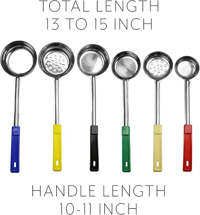 Darware Portion Control Serving Spoons (6-Piece Ladle Set); w 1/4 Cup, 1/2 Cup, 3/4 Cup & 1 Cup (2, 4, 6, 8 oz) & 1/2 & 1 Cup Utensils/Spoodles