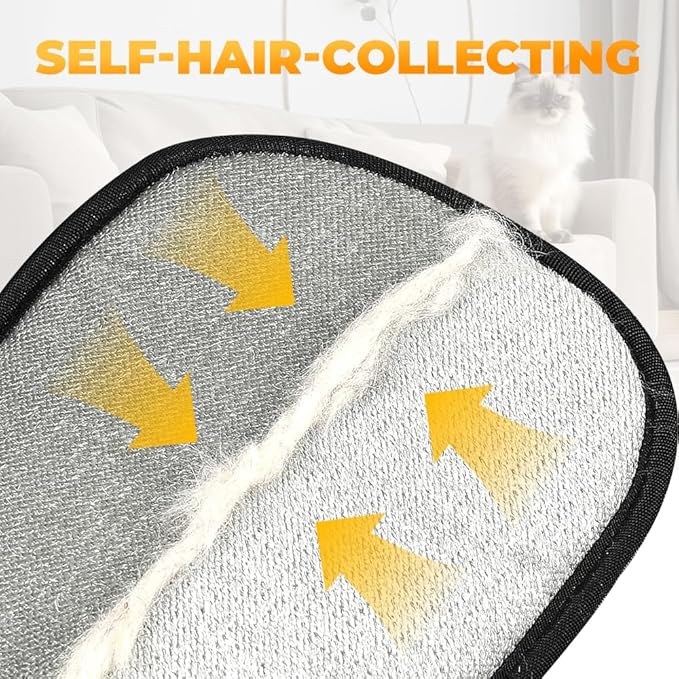 Pet Hair Remover Gloves, 2025 Upgraded Pet Grooming Gloves Hair Remover Electrostatic, Premium Efficient Hands on for Dogs, Cats & Horses (2PCS)