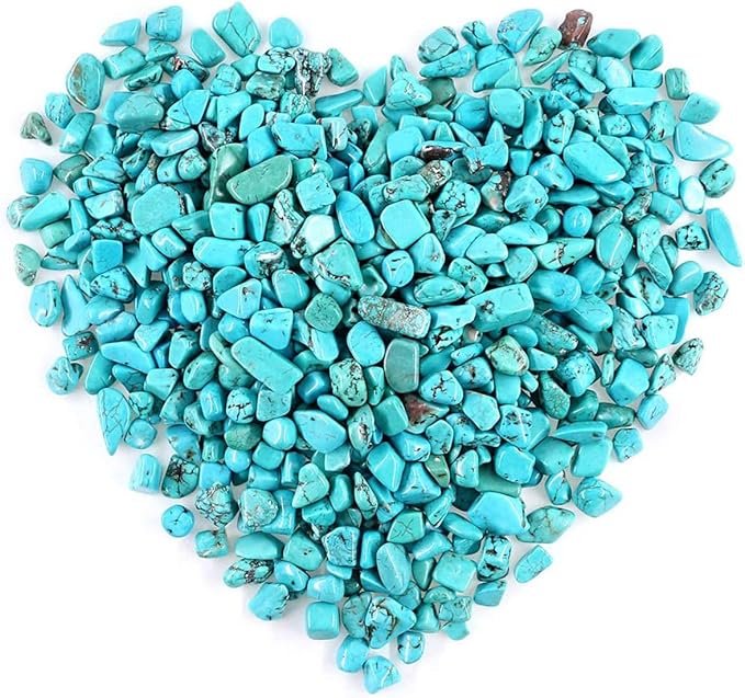 WAYBER 1 Lb/460g Green Turquoise Decorative Stones Irregular Aquarium Pebbles Crystal Rocks Quartz Gravels for Fish Turtle Tank/Succulent Plants/Air Plants Decoration (Fill 1 Cup)