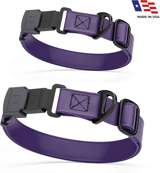 Dogline Biothane Waterproof Dog Collar with Herm Sprenger Black Stainless Steel Quick Release Buckle – Heavy Duty Tactical Durable Collar for Dogs – Comfortable and Safe Pet Collar, W 3/4" L 12-19"
