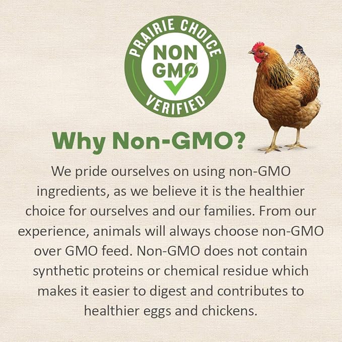 Prairie's Choice Non-GMO Backyard Chicken Feed - Starter/Grower Formula, 25lbs