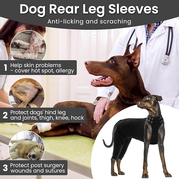 Nanaki Dog Wound Care Shirt, Leg Sleeves to Stop Licking Rear Leg and Abdomen, Surgery Suit for Female Spay, Onesie for Surgery Female, Surgical Recovery Suit Wound Heal Clothes