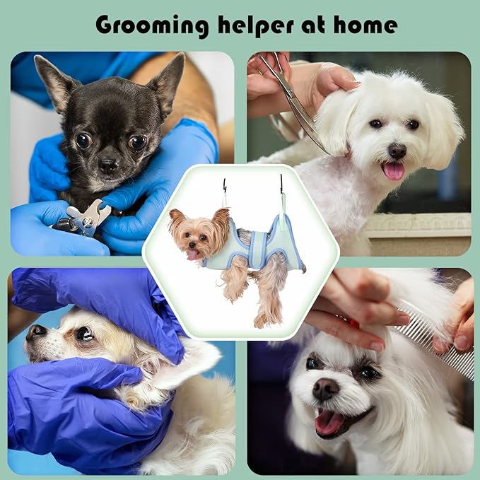 Guzekier Pet Dog Grooming Hammock Harness for Cats & Dogs, Dog Sling for Grooming, Dog Hammock Restraint Bag with Nail Clippers/Trimmer, Nail File, Pet Comb,Ear/Eye Care