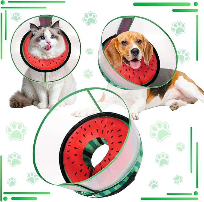 Inflatable Dog Cone Collar with Detachable Enhanced Anti-Licking Shield, Soft Neck Donut Collar for Dogs After Surgery, Adjustable Dog Cone Alternative for Large Medium Small Dogs & Cats