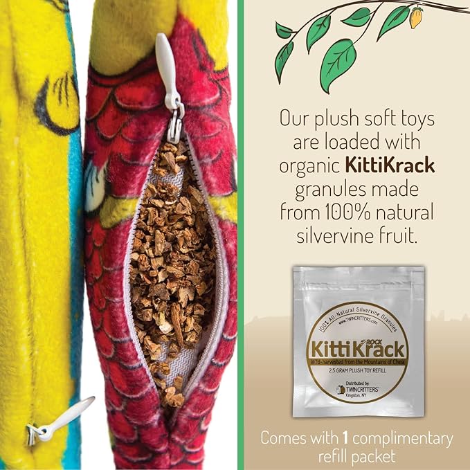 Silvervine Sardine 2-Pack Organic Catnip Substitute Toys for Cats & Kittens | 100% All-Natural Wild Harvested | 2 Refillable Sardine Kicker Cat Toys