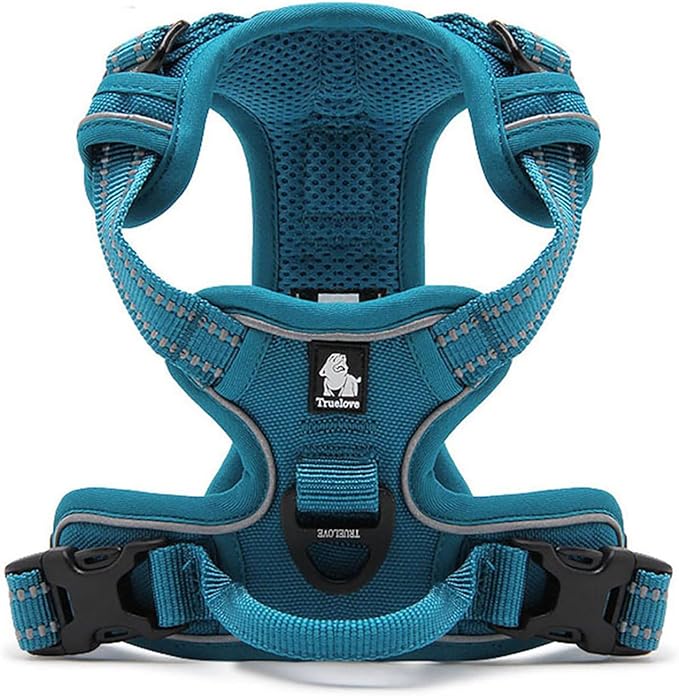 TRUE LOVE Truelove Adjustable No-Pull Dog Harness Reflective Pup Vest Harnesses Comfortable Control Brilliant Colors TLH5651(Blue,M)