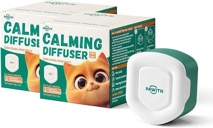 Cat Calming Diffuser for Travel – Pheromone Diffuser for Cats & Kittens to Reduce Anxiety and Stress-Related Behaviors, No Electricity Needed, Long-Lasting Enhanced Calming Aid (2 Pack)
