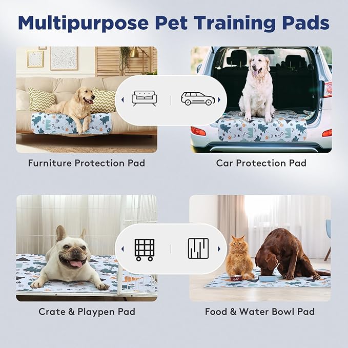 Washable Pee Pads for Dogs, Extra Large 72"x72" Super Absorbent Reusable Training Dog Pads, 100% Waterproof Non-Slip Dog Mat for Training, Whelping, Housebreaking, Incontinence, for Playpen, Crate