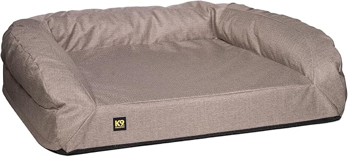 K9 Ballistics Tough Bolster Orthopedic Sofa Dog Bed with Removable Washable Cover - Durable, Water Resistant with Nonskid Bottom - XX-Large, Taupe Premium Finish