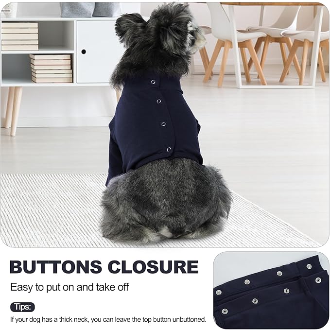 IDOMIK Dog Recovery Suit, Dog Surgery Recovery Suit Front Legs, Comfy Joint Leg Sleeves After Surgery, Elbow Braces Protector for Leg Injuries & Joint Pain, Cone Collar Alternatives,Navy,M