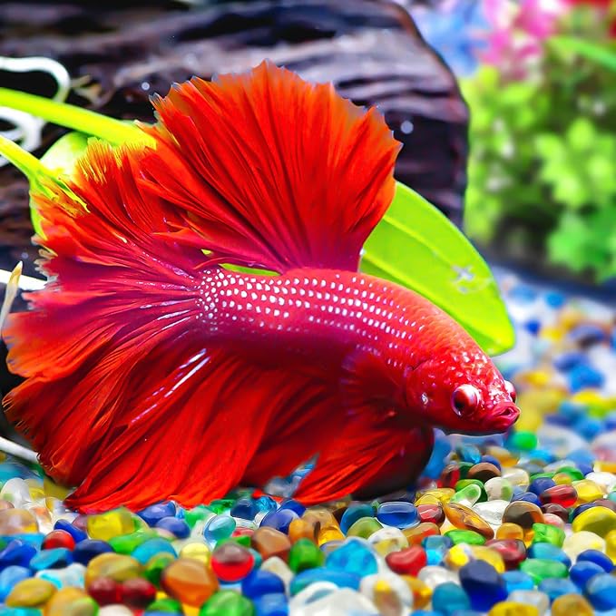Keedolla Aquarium Gravel Fish Tank Rocks Pebbles Small, Irregular Sea Glass Pebbles Stones for Crafts, Vase Fillers, Aquarium, Fish Turtle Tank Decorations 0.93LB