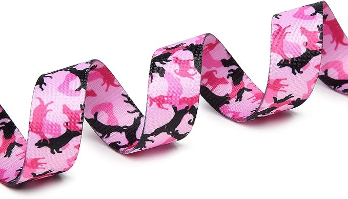 Mercano Adjustable Dog Collar - Special Design Patterns, Soft Nylon Comfortable Sturdy Pet Collar for Small Medium Large Dogs (L, Dog Camouflage Pink)