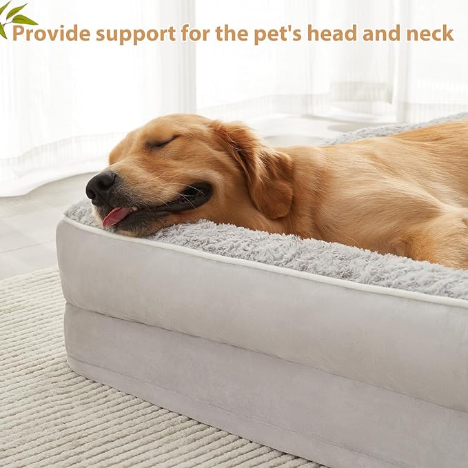 BFPETHOME Orthopedic Dog Beds for Large Dogs-Waterproof Sofa Dog Bed with Removable Washable Cover, Large Pet Bed with Waterproof Lining and Nonskid Bottom, Pet Bed for Dogs