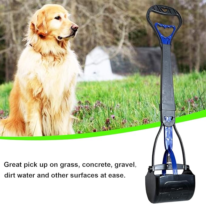 Non-Breakable Pooper Scooper for Large Medium & Small Dogs Heavy Duty, 28“Long Handled Dog Poop Scooper for Grass,Durable Dog Poop Pick Up Tool, Poop Grabber