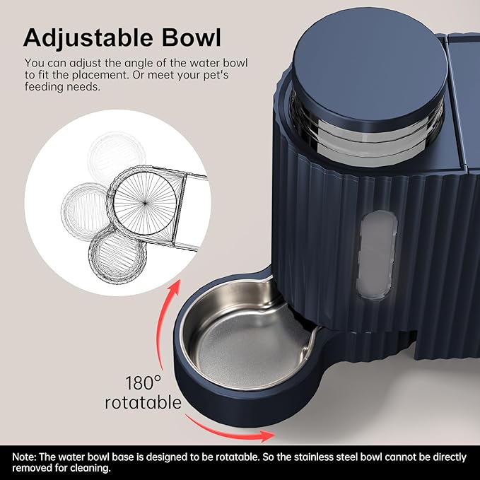 Gardner Pet Automatic Gravity Cat Food Feeder and Water Dispenser Stainless Steel Two-in-One Set Large Capacity Dispenser for Pets Dogs, Puppies, Kittens