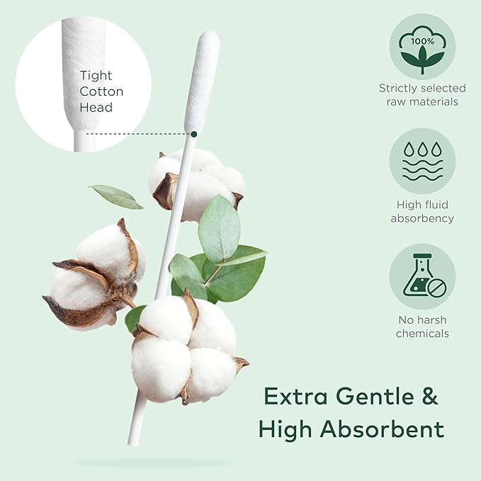 Cotton Swabs for Dogs and Cats - Cat & Dog Ear Cleaner Long Cotton Swab - Extra Long Stick, Cat & Dog Ear Cleaning Kit for Puppies and Pets, Multipurpose Pet Cotton Swabs for Ears (100 Buds)