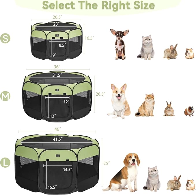 A 4 Pet Portable Cat Playpen for Small Dogs, 27" Small Kitten Playpen, Suitable for Puppy/Cats/Rabbit/Chick, Cat Play Pen with Mesh Panel(11”W × 7.5”H)