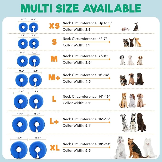 BENCMATE Inflatable Dog Cone Collar Alternative, Soft Dog Cone for Small Medium Large Dogs and Cats, Neck Recovery ECollar Donut Collar After Surgery (Large, Pink)