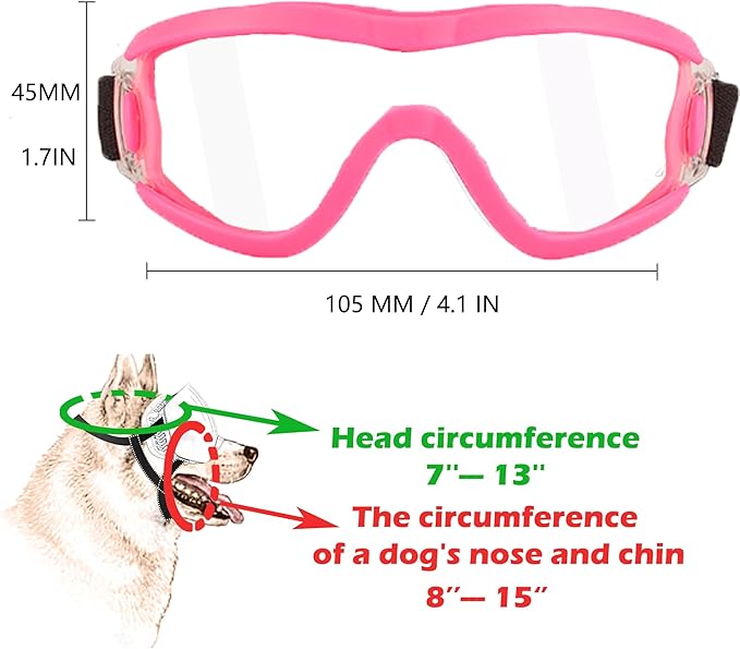 Small Dog Sunglasses with Adjustable Strap UV Protection, Winproof Puppy Sunglasses, Suitable for Dogs Eyes Protection，Soft Dog Goggles
