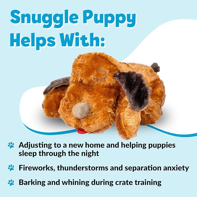 Original Snuggle Puppy Toys - Heartbeat Puppy for Dogs - Pet Anxiety Relief and Calming Aid - Comfort Dog Toys for Behavioral Training